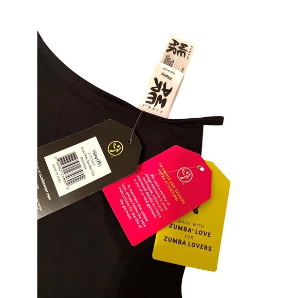 Zumba Womens Racerback Tank Top "Break It Free" Black Glitter Print XS NWT - Picture 3 of 4